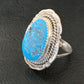 Southwestern Navajo Blue Kingman Turquoise Ring | Sterling Silver | Sz 7 | 12206