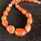 Navajo Apple Coral Sponge Bead Necklace | Sterling Silver | Authentic Native American Handmade | 22" | 8526