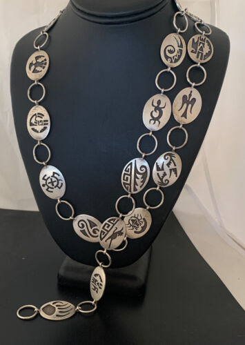 Native American Men's Old Pawn Sterling Silver Hopi Concho Belt | Authentic Handmade | 1427