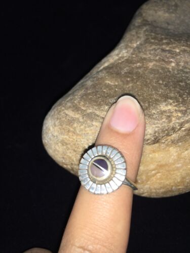 Navajo Women's Black Onyx & Tiger's Eye Pearl Ring | Authentic Native American Sterling Silver | Multi-Stone | Sz 6 | 1740