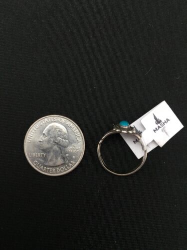 Native American Blue Turquoise Navajo Ring | Sterling Silver | Sz 5.75 | 4447