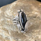 Native American Indian Design Black Onyx Ring | Sterling Silver | Sz 6.5 | 10796