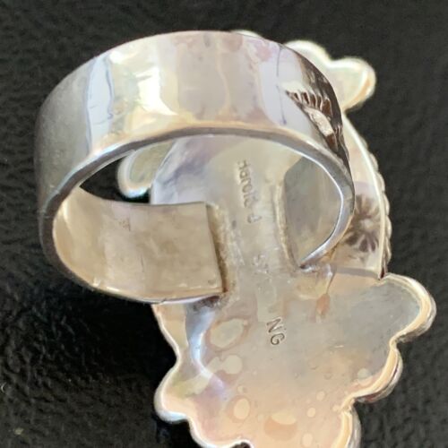 Navajo Orange Spiny Oyster Ring | Sterling Silver | Sz 7 | Authentic Native American Handmade | 13355