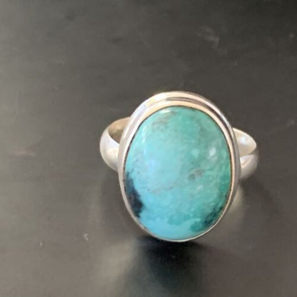 Navajo Blue Turquoise Ring | Sterling Silver | Sz 6 | Authentic Native American Handmade | 11430