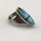 Native American Women's Navajo Opal & Turquoise Inlay Ring | Sterling Silver | Sz 6.5 | 1606