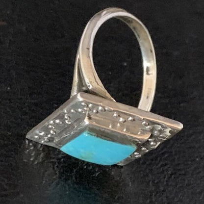 Navajo Blue Kingman Turquoise Ring | Sterling Silver | Sz 6 | Authentic Native American Handmade | 13574