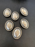 Southwestern Sterling Silver Button Covers | Navajo | 1.25" | Set of 6 | Authentic Native American Handmade | 12350
