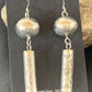 Navajo Sterling Silver Bead Earrings | Handmade Native American Pearls | 2.75" | 1519