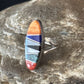 Navajo Sterling Silver Multi-Color Red Spiny Oyster Lapis Inlay Ring Sz 6 | Handmade | 14725