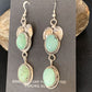 Navajo Green Spiderweb Turquoise Dangle Earrings | Sterling Silver | Authentic Native American Handmade | 13548