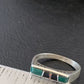 Native American Women's Navajo Green Malachite Onyx Inlay Ring | Sz 7 | 11153