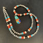 Navajo Blue Turquoise Inlay Pendant Necklace | Sterling Silver | Authentic Native American Handmade | 13865