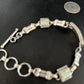 Navajo White Opal Inlay Link Bracelet | Sterling Silver | 8" | Authentic Native American Handmade | 14259