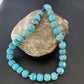 Native American Sterling Silver Heishi Blue Turquoise Bead Necklace Pendant | Handmade | 20" | 02021