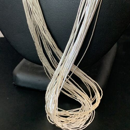 Southwestern Liquid Silver Heishi Necklace | 30 Strands | Sterling Silver Tubes | 26" | 02215