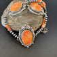 Navajo Pearls Orange Spiny Oyster Pendant Necklace | Sterling Silver | Authentic Native American Handmade | 10808
