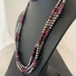 Navajo Purple Spiny Oyster Necklace | 3 Strand | Sterling Silver | 22" | Authentic Native American Handmade | 467