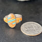 Navajo Blue Turquoise Spiny Oyster Inlay Ring | Sz 6.5 | Authentic Native American Handmade | 14557