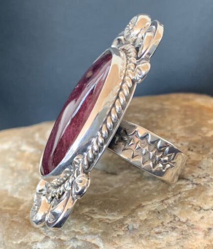 Southwestern Men's Sterling Silver Purple Spiny Oyster Ring | Sz 8.5 | 427