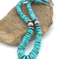 Navajo Blue Graduated Turquoise Necklace | Sterling Silver | 20" | Authentic Native American Handmade | 4809