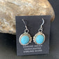 Navajo Blue Turquoise Dangle Drop Earrings | Sterling Silver | 1" | Authentic Native American Handmade | 12746