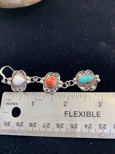 Navajo Spiny, Turquoise & Howlite Dangle Earrings | Sterling Silver | Authentic Native American Handmade | 1614