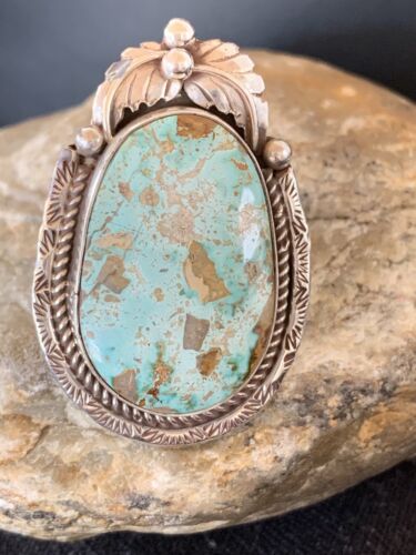 Men's Navajo Royston Turquoise Ring | Sterling Silver | Sz 9 | Authentic Native American Handmade | 672