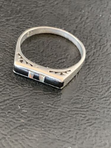 Navajo Black Onyx Opal Inlay Ring | Sz 7 | Authentic Native American Handmade | 11143