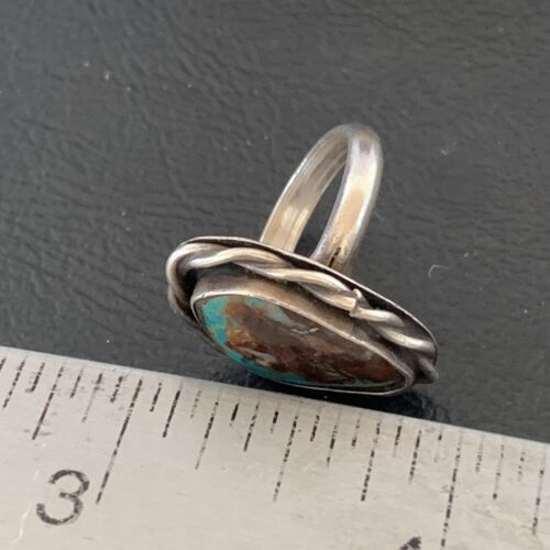 Navajo Blue Turquoise Ring | Sterling Silver | Sz 5 | Authentic Native American Handmade | 10361