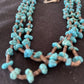 Navajo Kingman Turquoise 3 Strand Necklace | Sterling Silver | Authentic Native American Handmade | 1161