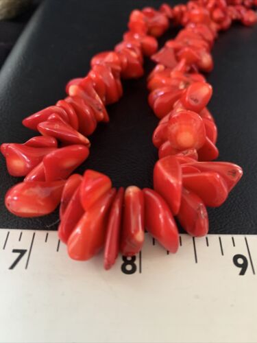 Navajo Bamboo Coral Strand Necklace | Sterling Silver | 18" | Authentic Native American Handmade | 13496