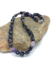 Navajo Purple Charoite Bead Necklace | Sterling Silver | Authentic Native American Handmade | 20" | 2700