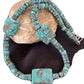 Native American Rustic Turquoise Nugget Heishi Bead Necklace | Sterling Silver | 22" | 1397