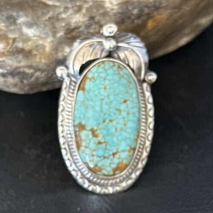Navajo Blue Turquoise #8 Rings | Sterling Silver | Sz 10 | Authentic Native American Handmade | 14292