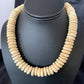 Native American Santo Domingo White Bone Bead Necklace | Brass | 18" | 12950