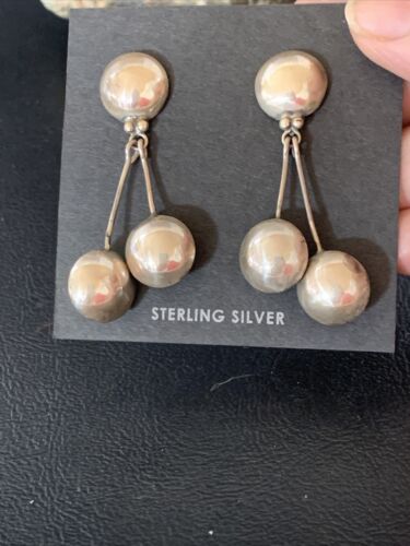 Native American Old Pawn Dangle Earrings | Sterling Silver | 1.5" | 12983