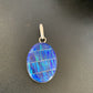 Navajo Sterling Silver Peacock Blue Opal Inlay Pendant | Men's Women's | Authentic Native American | 13141