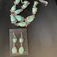 Navajo Sterling Silver Lariat Necklace 30" | Blue #8 Turquoise Earrings | Native American Handmade | 13770