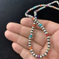 Navajo Pearls 4mm Multi-Color Bead Necklace | Sterling Silver | 18" | Single Strand | Southwestern