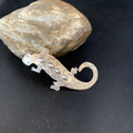 Navajo Handmade Stamped Lizard Gecko Pin | Sterling Silver | Authentic Native American | 13681
