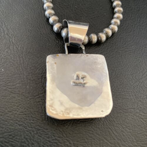 Navajo Pear Purple Spiny Oyster Pendant Necklace | Sterling Silver | Authentic Native American Handmade | 10951