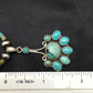 Navajo Turquoise Cluster Pendant Necklace | Sterling Silver | 20" | Authentic Native American Handmade | 4079