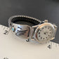 Women's Bear Paw Navajo Sterling Silver Watch Tips with Blue Turquoise Band | Authentic Native American Jewelry | 2095