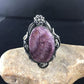 Navajo Purple Spiny Oyster Row Cuff Bracelet | Sterling Silver | XL Men's | Authentic Native American Handmade | 10111