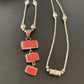 Native American Old Pawn Apple Coral Necklace | Sterling Silver | 19" | 2187