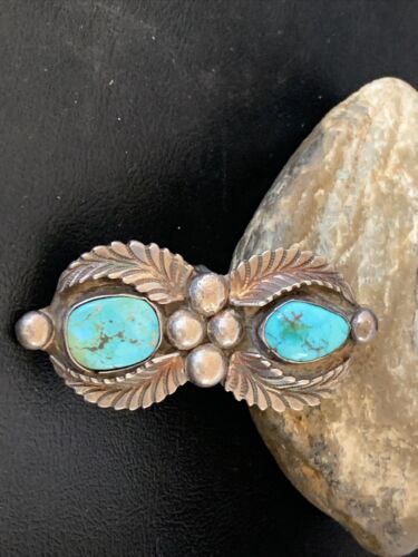 Navajo Blue Royston Turquoise Multi-Stone Ring | Authentic Native American Sterling Silver | Sz 9 | 12064