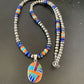 Navajo Multi-Color Spiny Turquoise Inlay Pendant | Sterling Silver | Authentic Native American Handmade | 10658