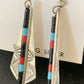 Navajo Multi-Color Turquoise Coral Lapis Inlay Earrings | Sterling Silver | 1.5" | 1710