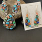 Navajo Multi-Color Turquoise Spiny Necklace & Earring Set | Sterling Silver | 2105