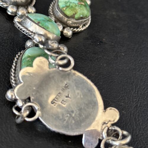 Navajo Sonoran Gold Turquoise Lariat Necklace | Sterling Silver | Native American Handmade | 14406